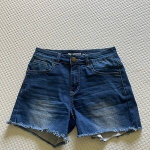 Born Primitive Blue Jean Shorts with Distressed Detailing